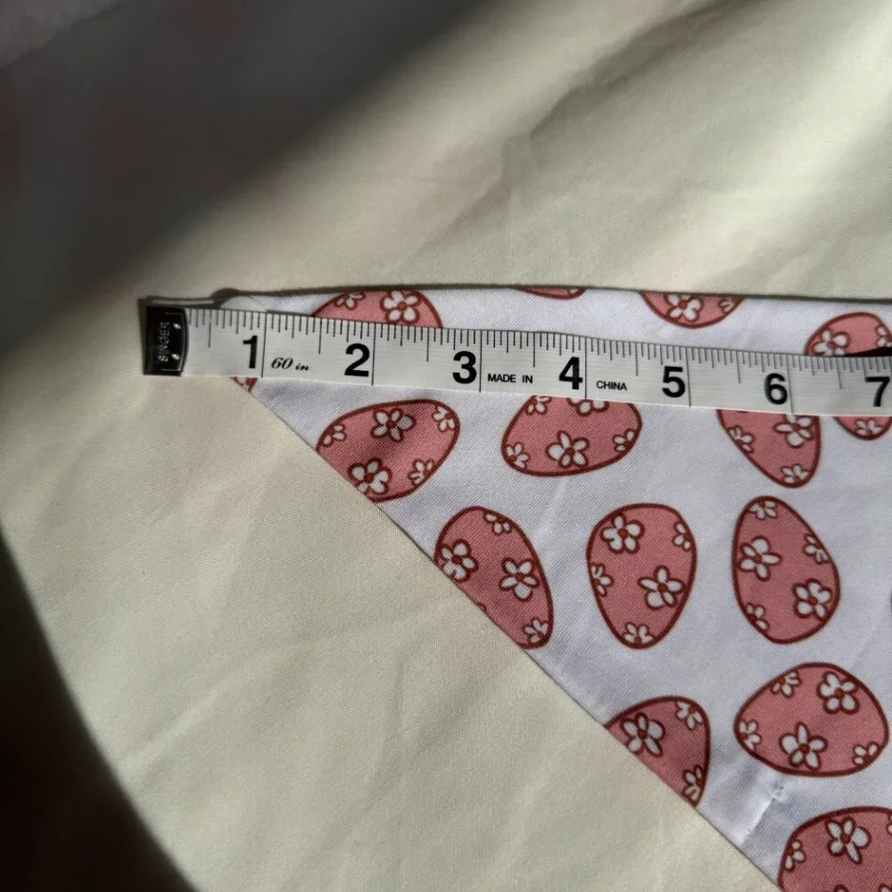 NWT Loic by Design Easter Egg Pattern Easter Dog Bandana, White and Pink, M